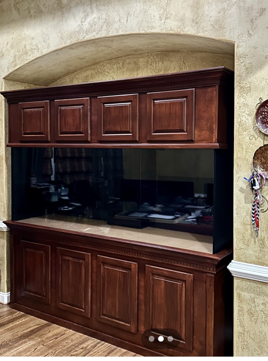 Custom walnut aquarium cabinetry