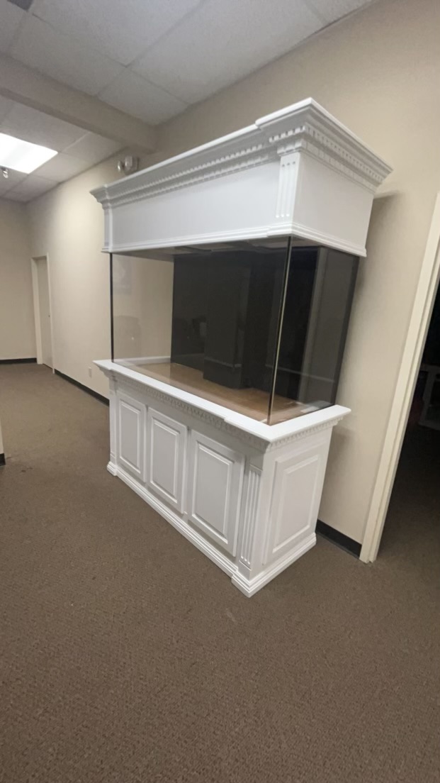 Large white aquarium stand and canopy